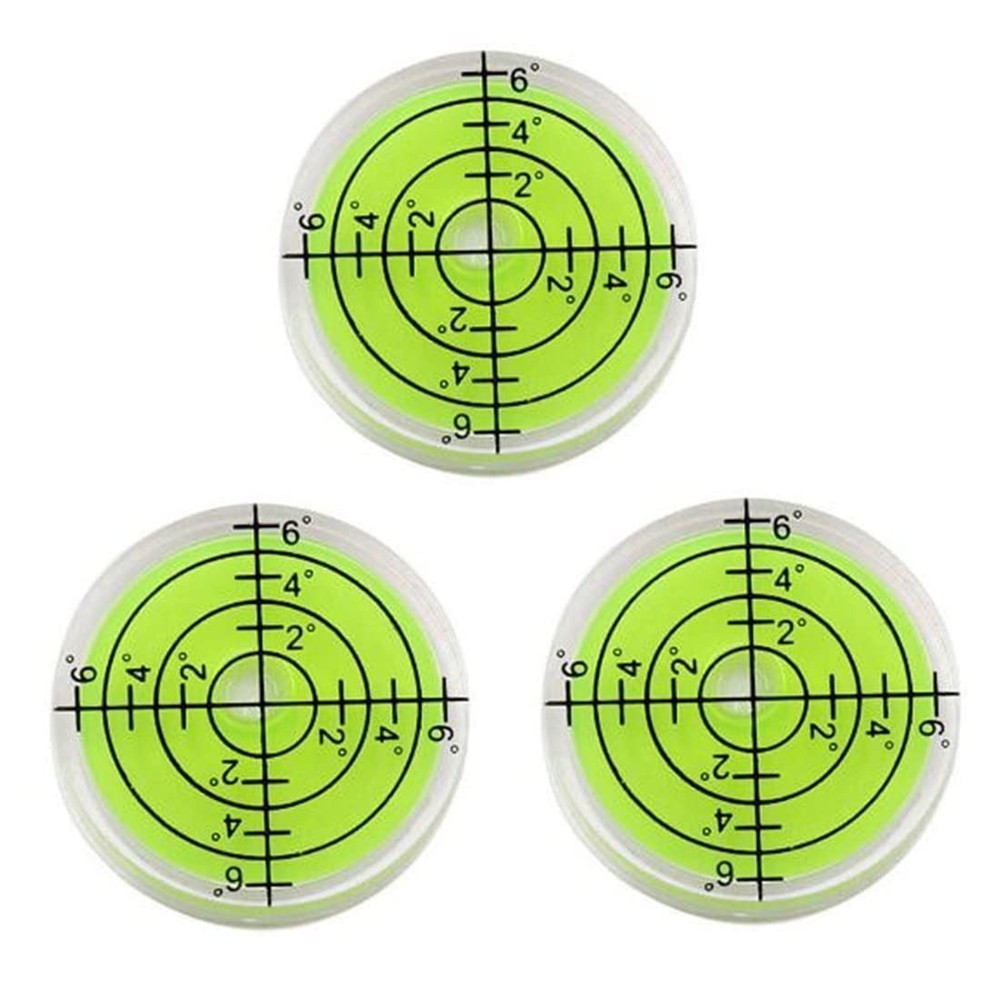 Circular Bubble Level 3Pcs, Degree Marked, for Phonograph Telescope, Green