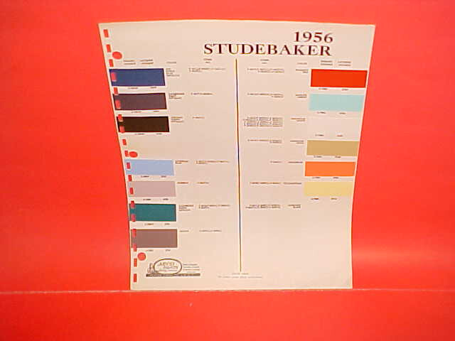1956 STUDEBAKER GOLDEN FLIGHT HAWK CHAMPION COMMANDER PRESIDENT PAINT CHIPS ARCO