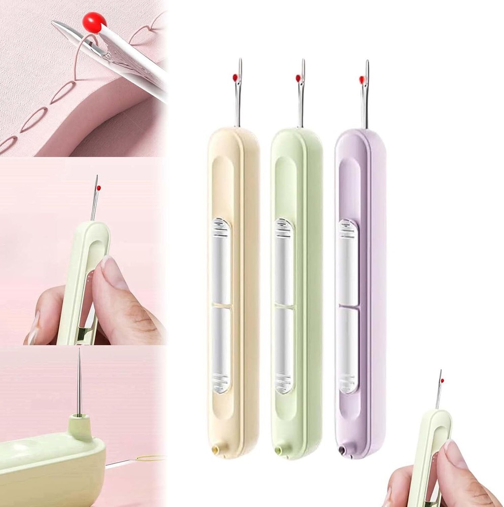 2Pcs Bloame Needle Threader, Upgraded 2 in 1 Automatic Needle Threader