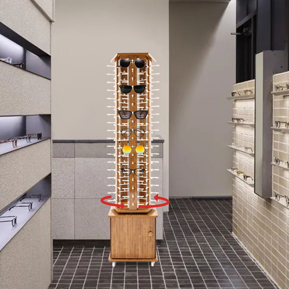 90 Pair Sunglasses Rack Display Stand Case Floor Sunglasses Display Rack 5-Sided