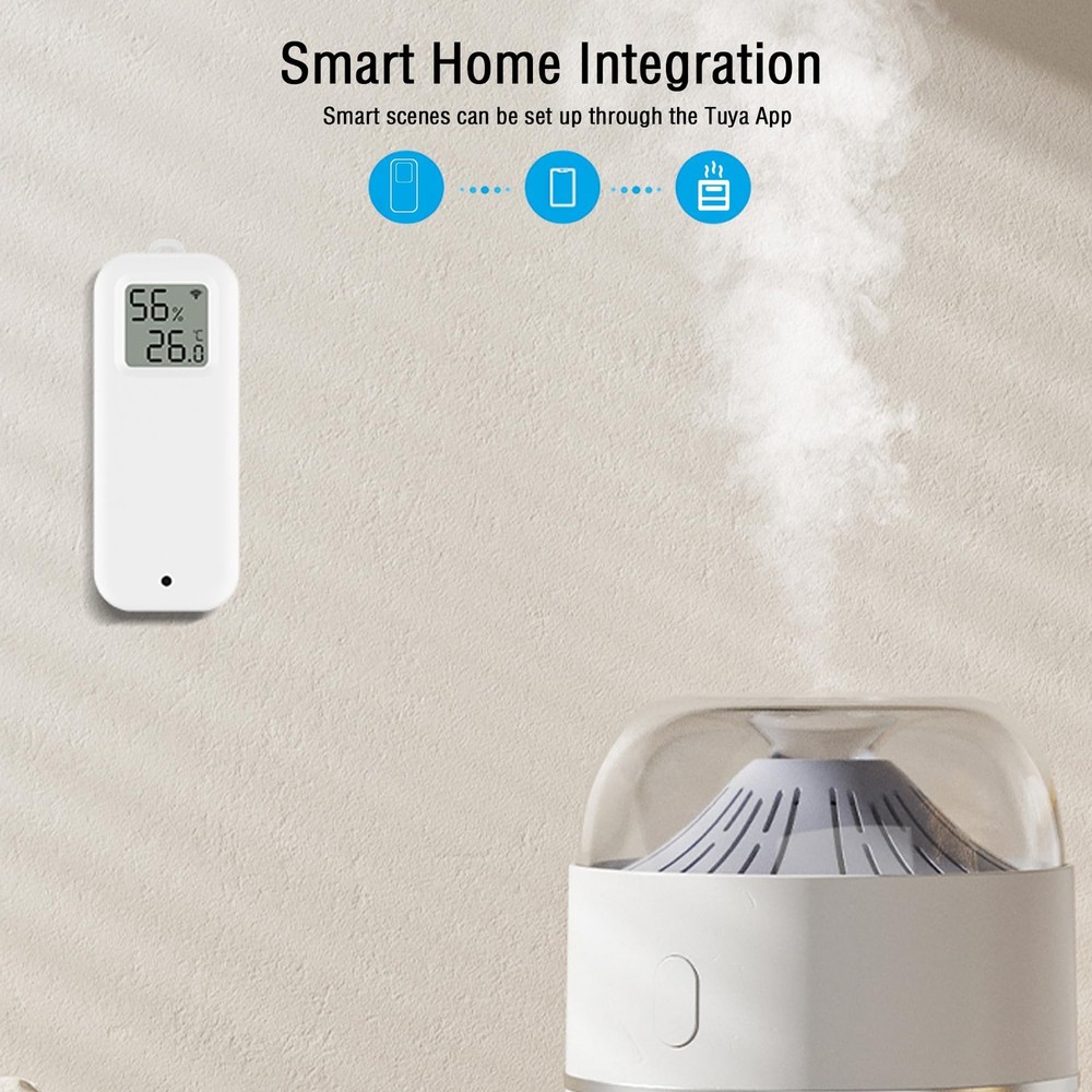 WLAN Thermometer Hygrometer Sensor, Wireless Smart Temperature and Humidity D...