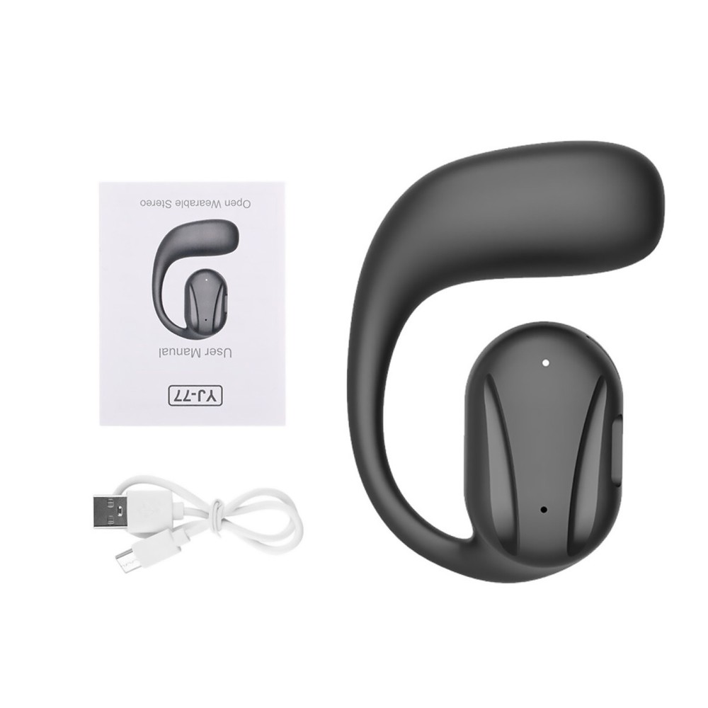 Black Driving Trucker Bluetooth 5.2 Wireless Headset Noise Cancelling Earbud E