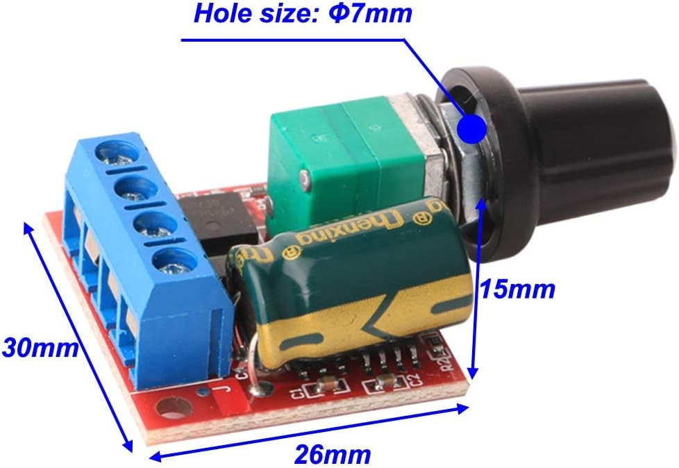 3pk 5A Mini PWM DC Motor Speed Controller - 5V 12V 24V 35V Variable Switch