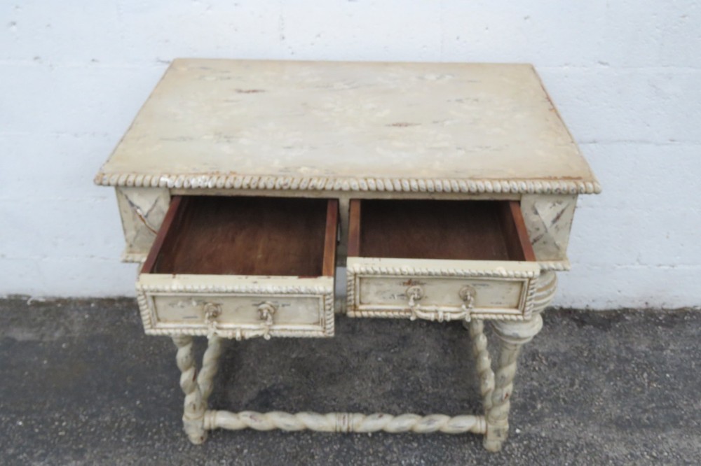 Guildmaster Shabby Chic Distressed Painted Carved Spindle Legs Buffet 5995