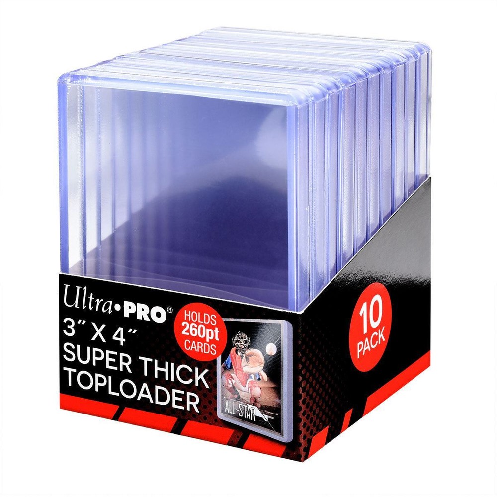 Ultra Pro 3" x 4" Clear Super Thick 260PT Toploaders - 10ct