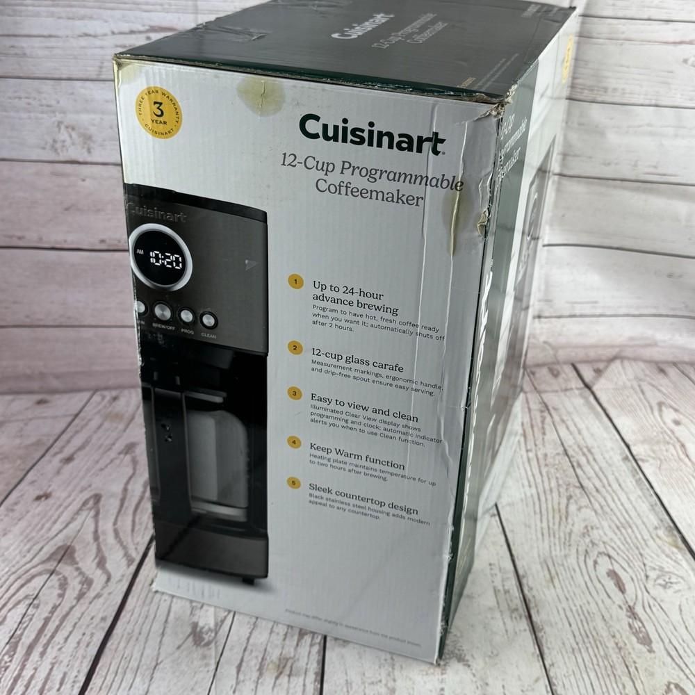 Cuisinart 12 Cup Programmable Coffee Maker Brew Central Black Stainless Steel