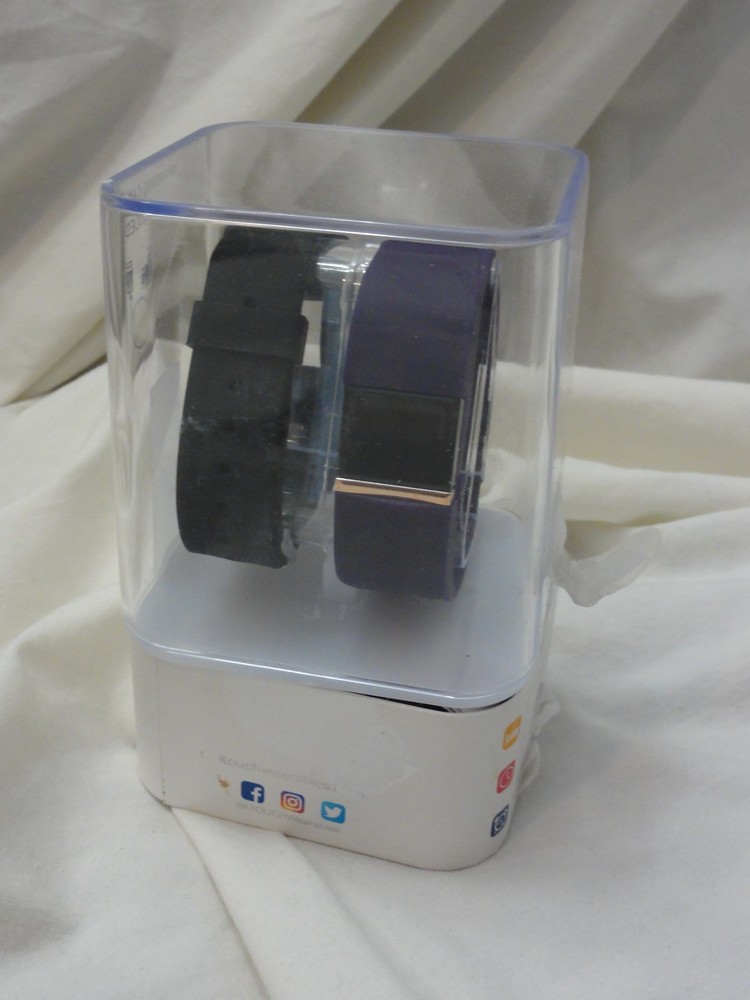 iFitness activity tracker ~ Purple & Black Band ~ Open Package