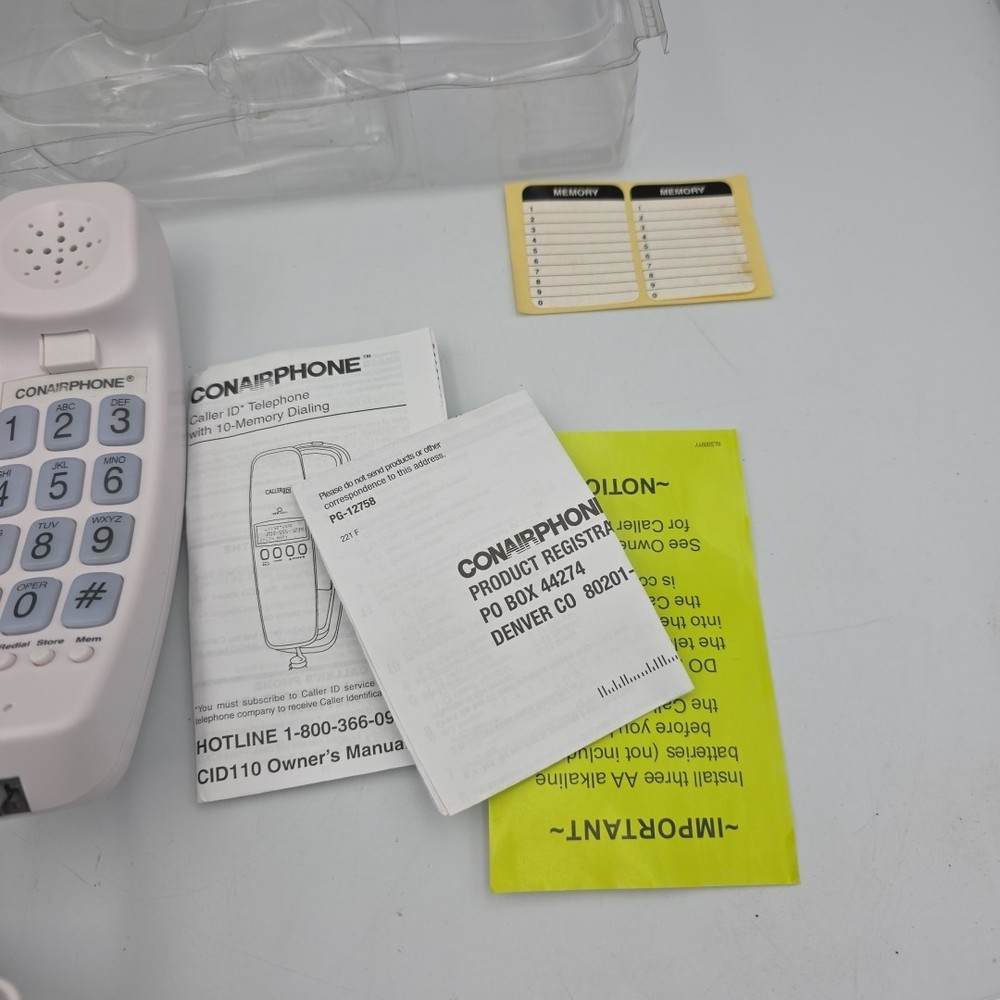 CONAIR CID110WCS Caller ID Telephone Corded Big Button Open Box