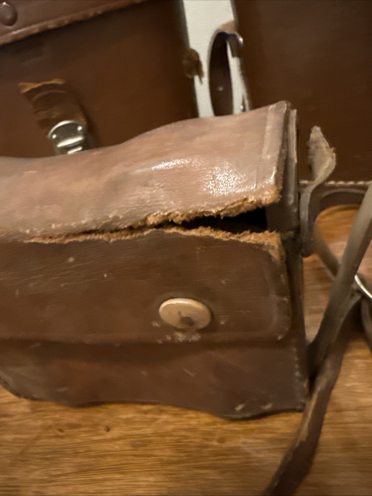 3 Vintage Antique Leather Binocular CASE ONLY