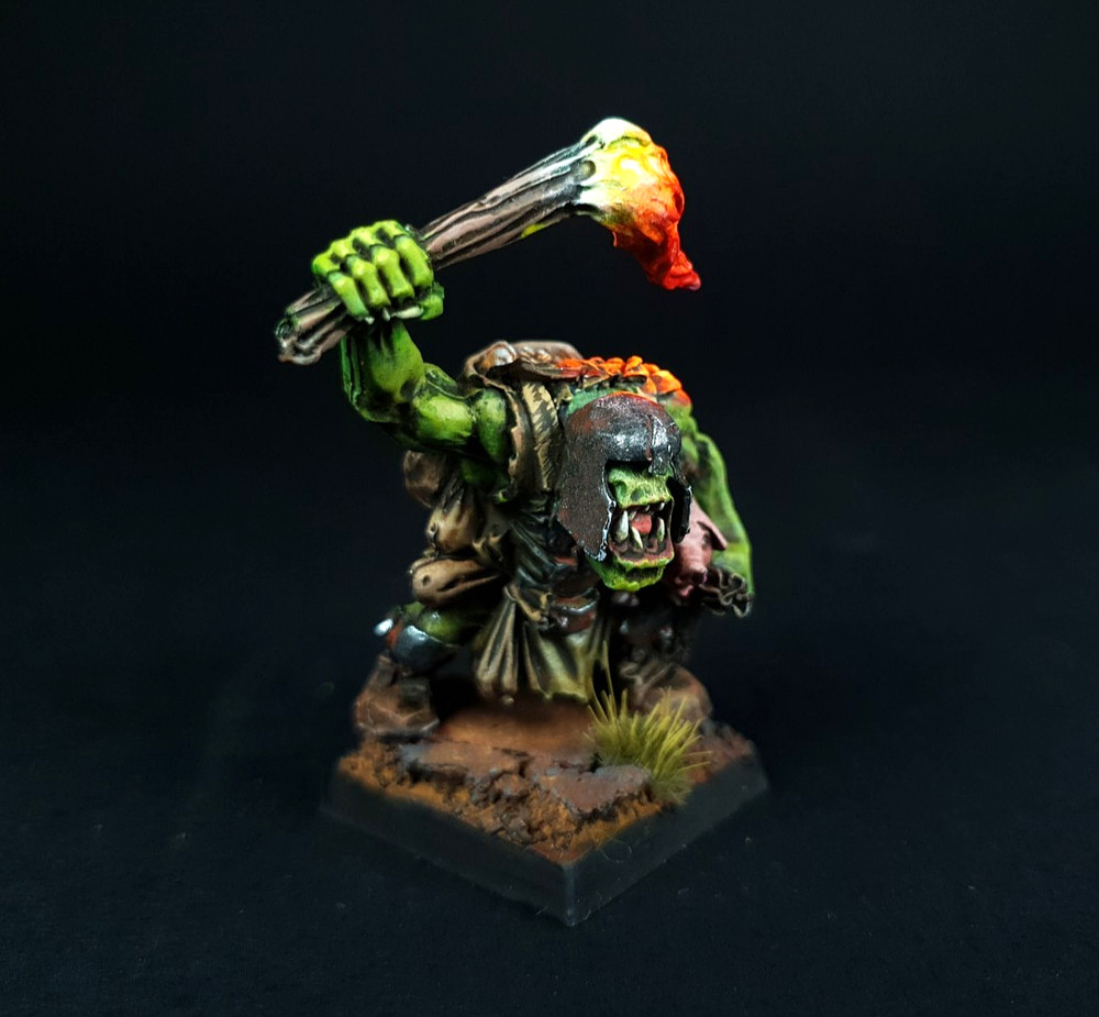 Orc Raider with Pig and Torch - Painted