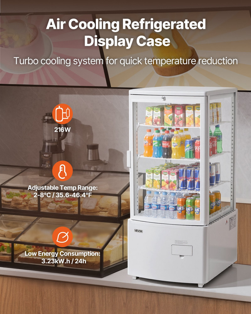 3 Cu Ft Countertop Refrigerated Display Case 3 Tier Cake Cooler