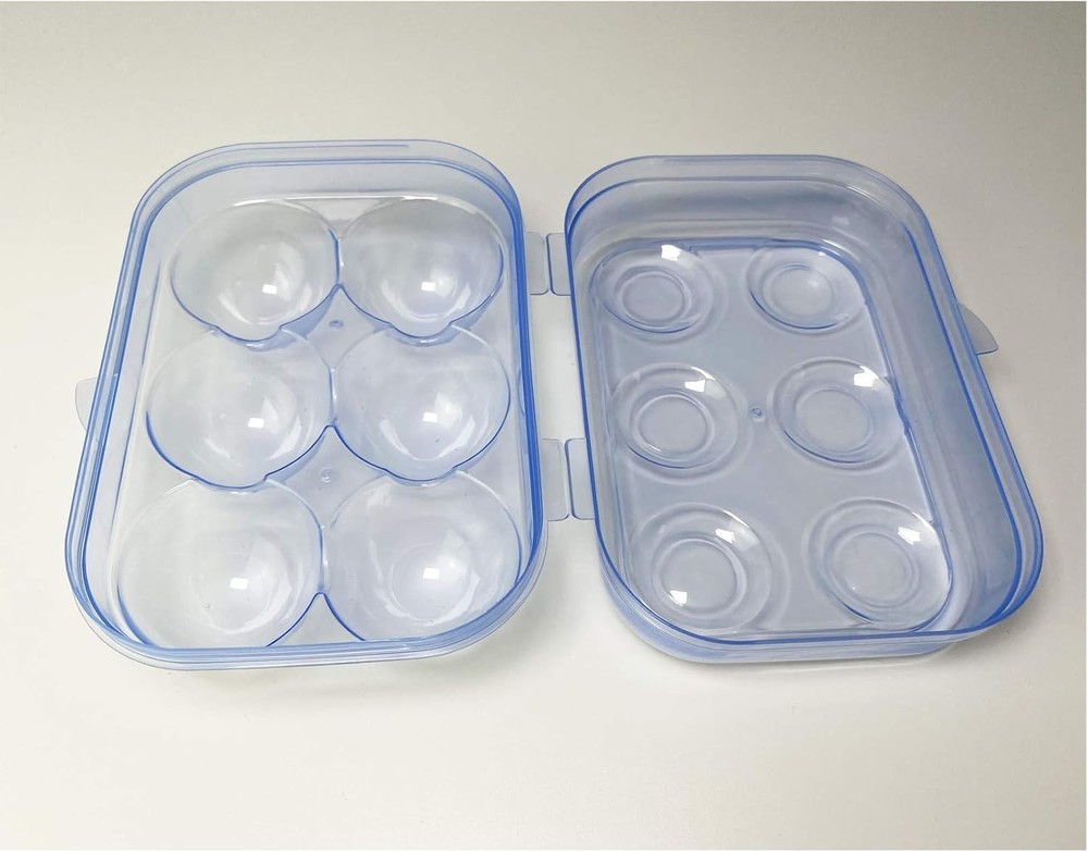 JAMOR 6 Grid Egg Storage Box Refrigerator Crisper Protection Blue