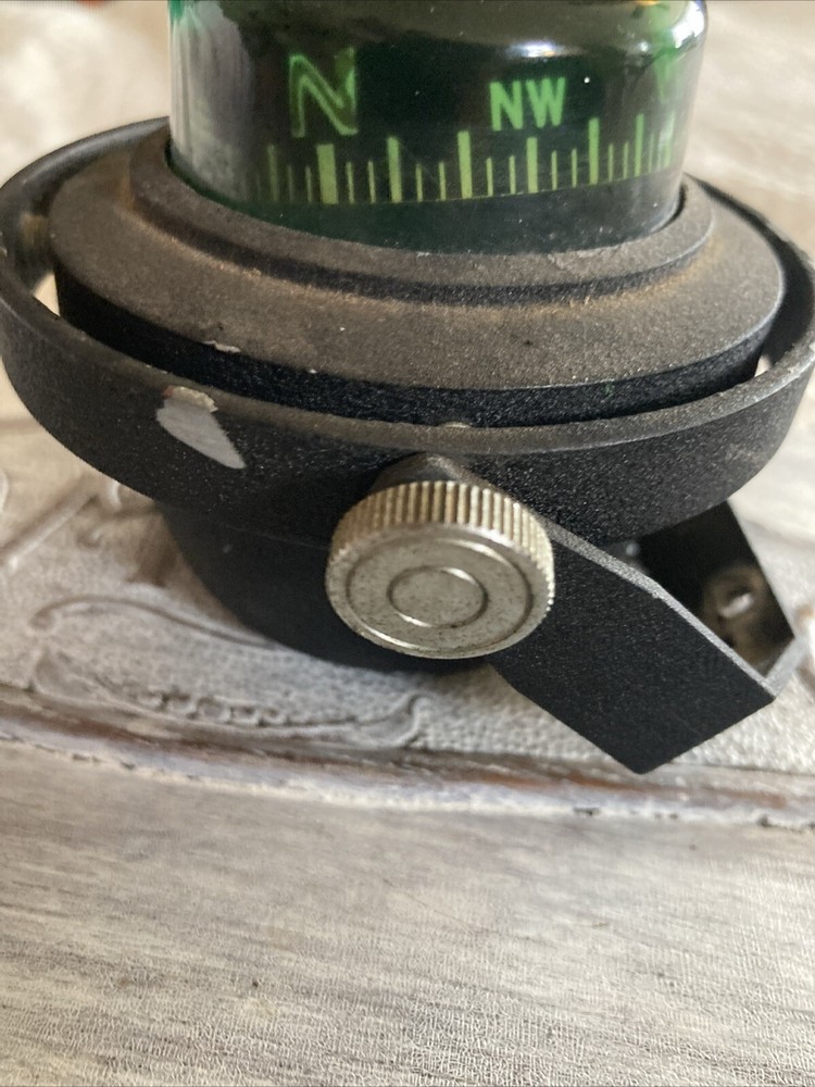 Vintage Boat Marine Compass Black Surface Mount