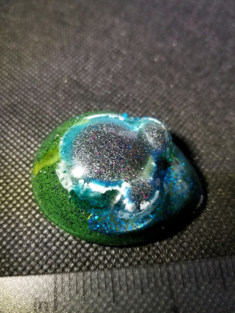 Resin Art Alien , GLOWS, solar system, galaxy, Blacklight, pendant, unique