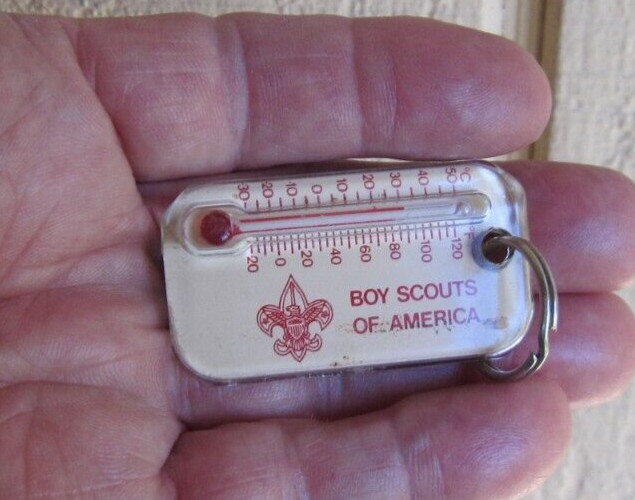 Boy Scout key chain thermometer + wind chill chart