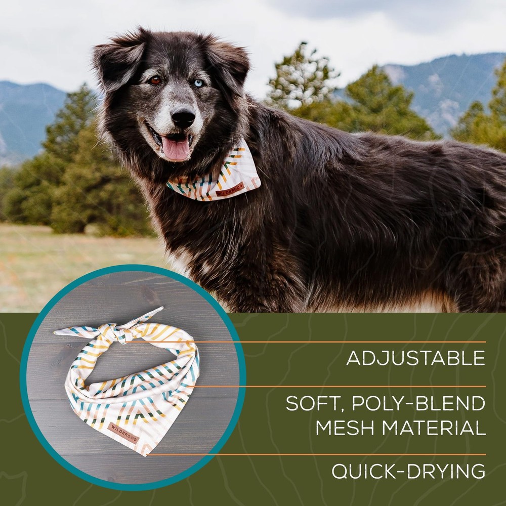 Dog Bandana Lightweight Quick Drying Poly-Blend Mesh Material Rainbow Color