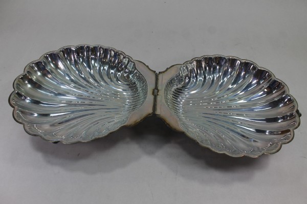 Shell Shape Silver Tone Serving Dish