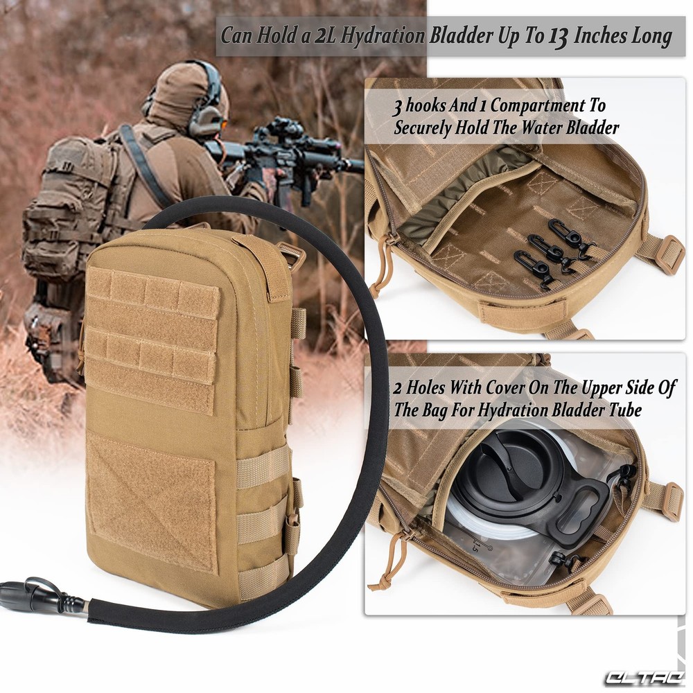 Outdoor Tactical MOLLE YKK Panel Pack Pouch for Hydration Bladder Plate Carrier