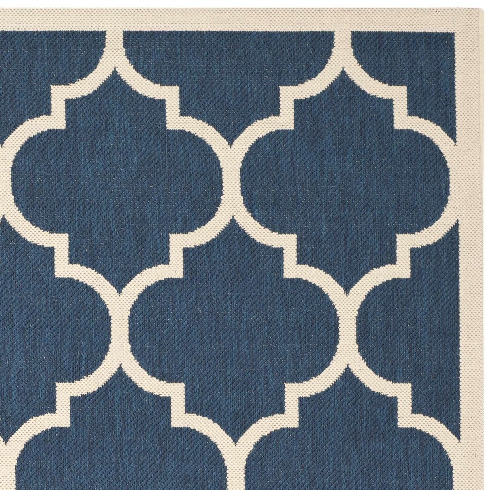 Courtyard Rug 8' x 11' Black/Beige Large Rectangle
