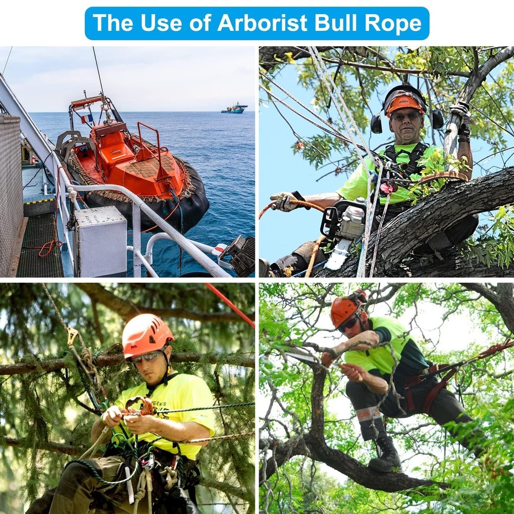 Arborist Bull Rope, High Strength Polyester Pulling and Multipurpose Rigging ...