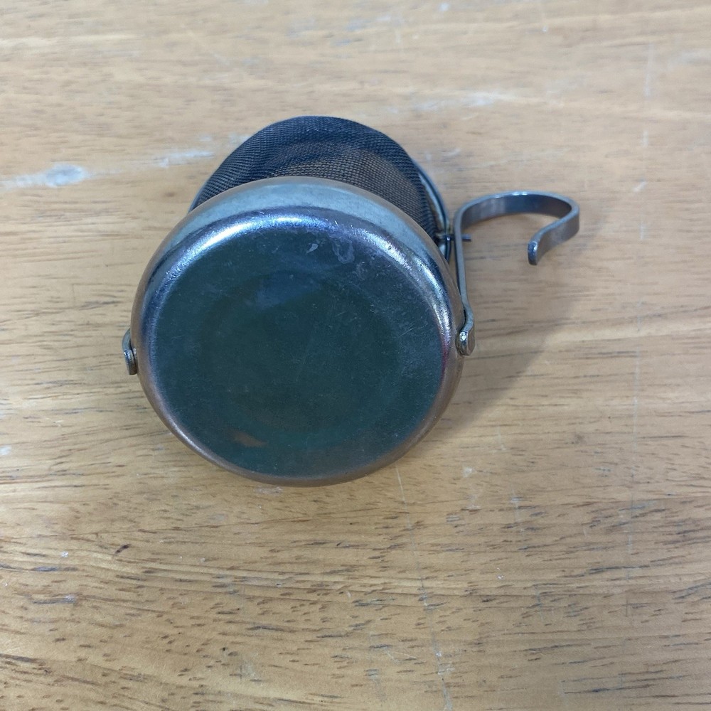 Vintage Swivel Tea Strainer Mesh Basket Curved Handle Main Tool Mfg Kitchenware