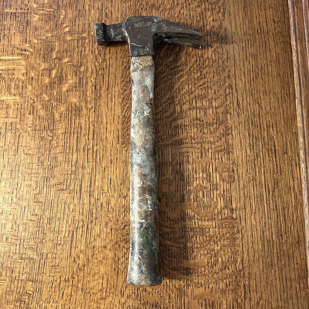 Vintage Dunlap Straight Claw Hammer Wood Handle