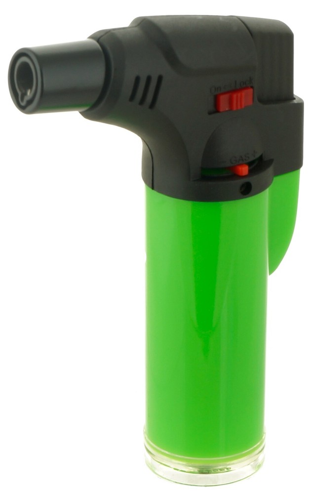 12 Pack Jumbo 4" Single Jet Flame Torch Gun Lighter Refillable Lockable Neon