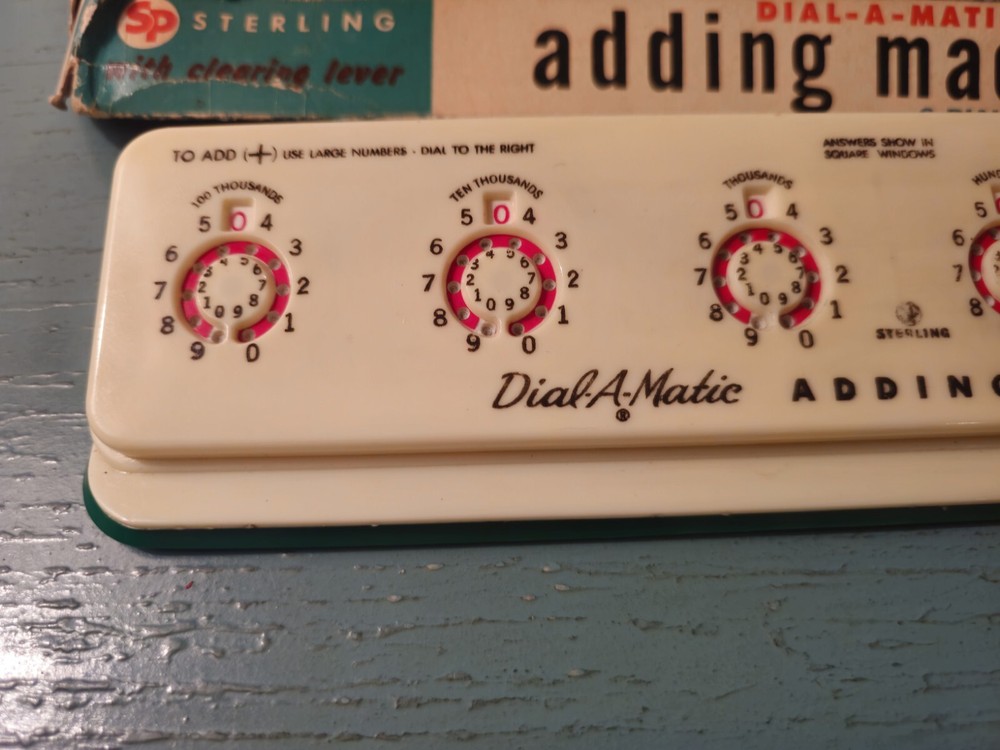 Vintage Sterling 6 Dial Dial-A-Matic Adding Machine-Good
