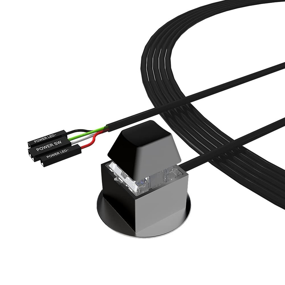 DKE Desktop Computer Power Switch 2.1cm X / 2.5cm thickness, Black