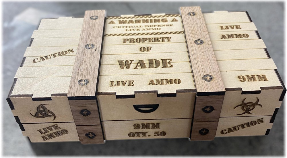 9mm 50 Round Personalized Ammo Crate