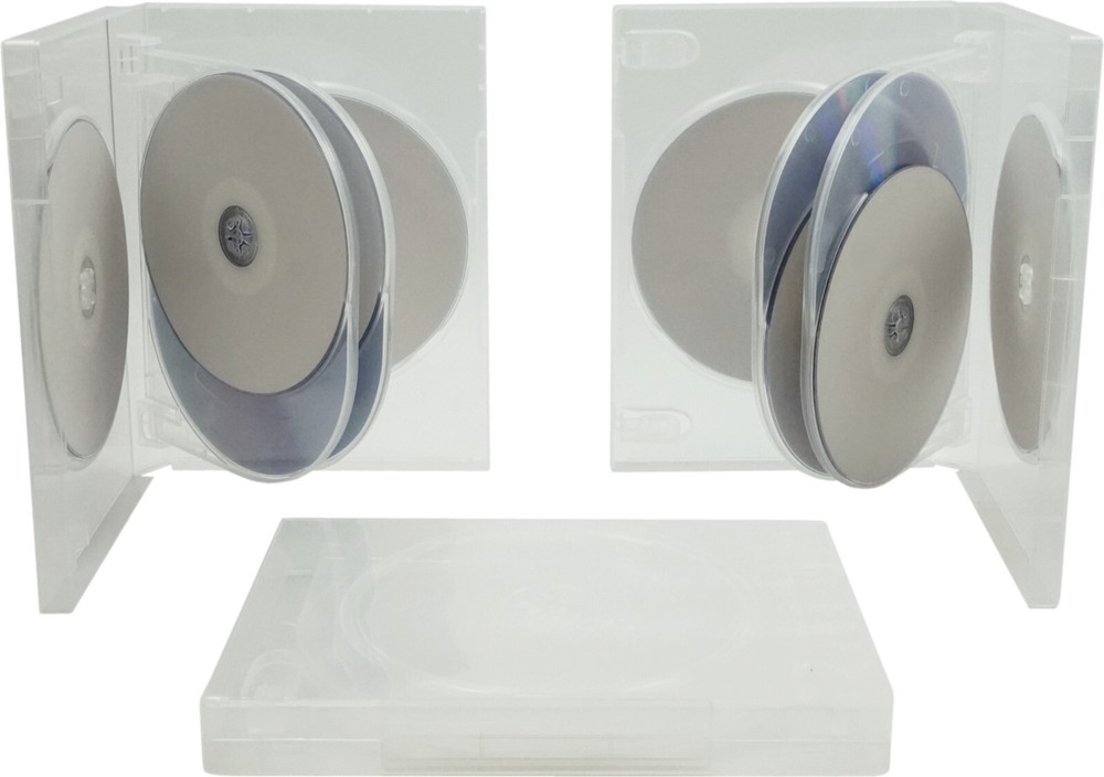 (5) DV6R22CLWT 6 Disc Clear Empty Replacement Media Storage CD DVD 22MM Box Case