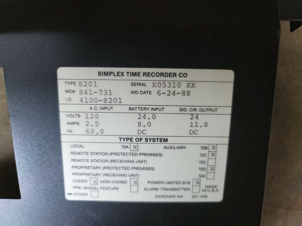 SIMPLEX 562-771 REV G MASTER CONTROLLER 4100 COVER INC