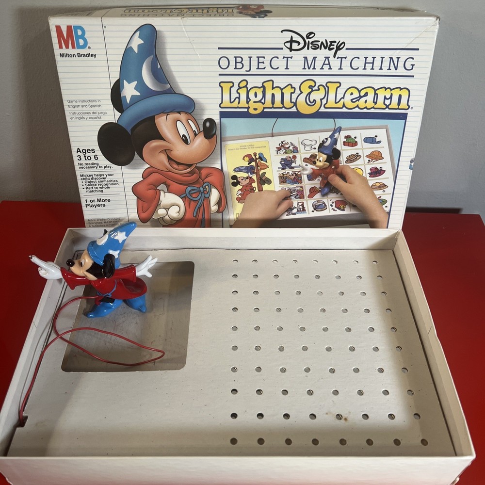 Vintage 1989 Disney Object Matching Light and Learn Mickey Mouse TESTED