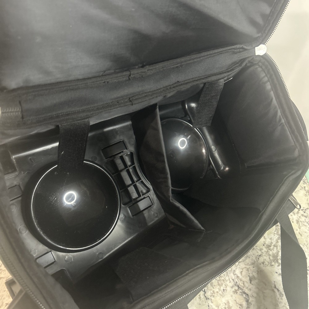 Brunswick 2 Bowling Ball Rolling Bag Telescoping Handle Black