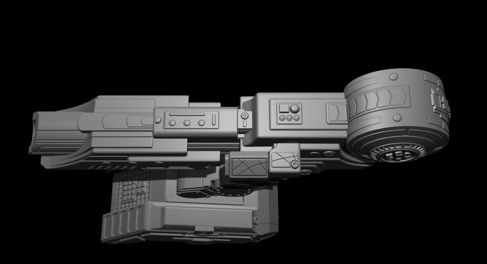 Predator Shoulder Cannon plasma Two Size File STL – OBJ for 3D Printing
