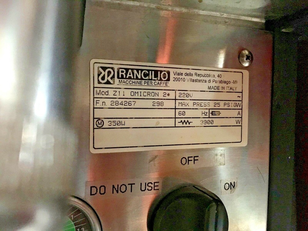 Rancilio Z11 Omicrom 2Gr Espresso Machine