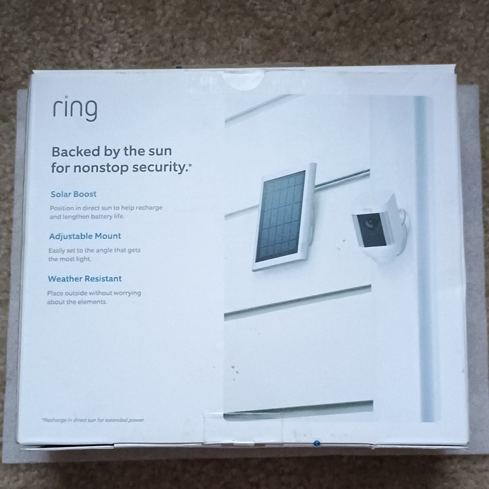 Ring Solar Panel White Weather Resistant Adjustable Mount for Select Cameras