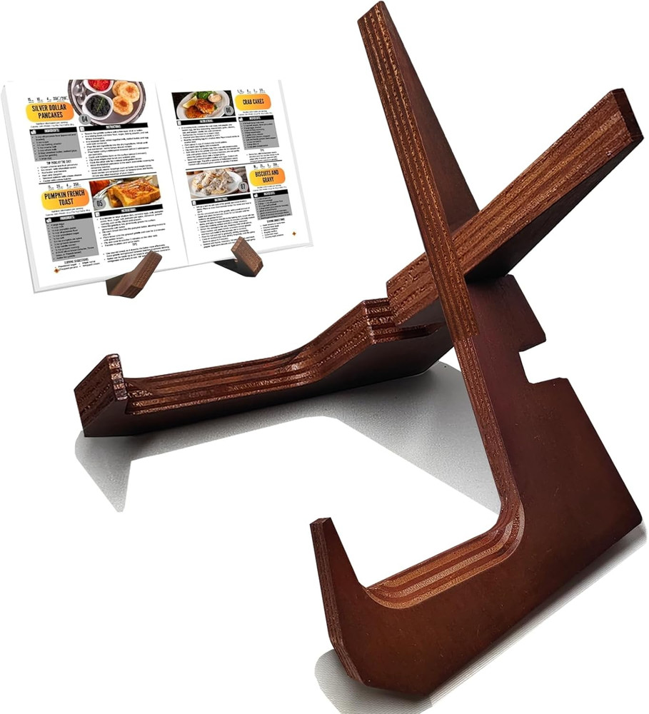 Adjustable Wooden Cookbook Stand Kitchen Book Tablet Display Holder Gift