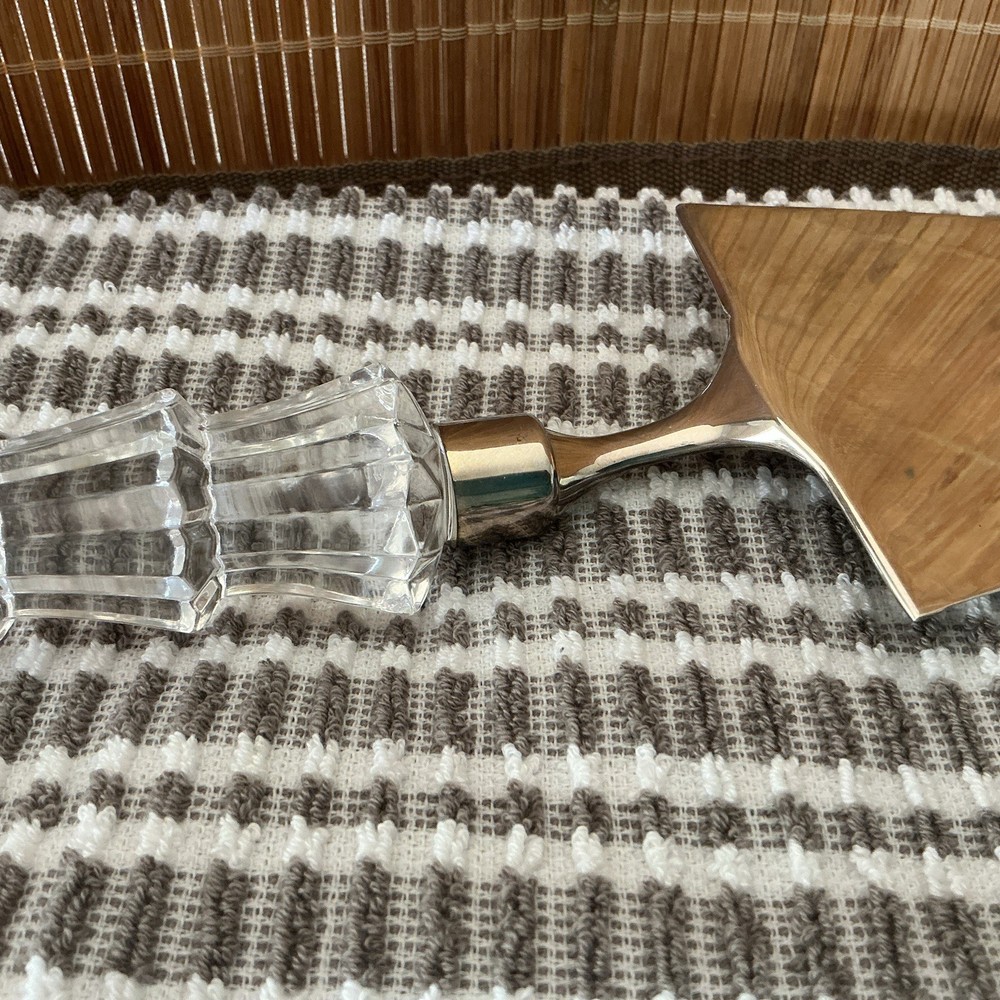 Mikasa cake server with crystal handle, wedding cake server, silver plated cake
