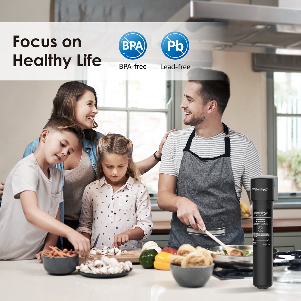 Waterdrop 15UB Under Sink Water Filter System, with Stainless Steel Faucet