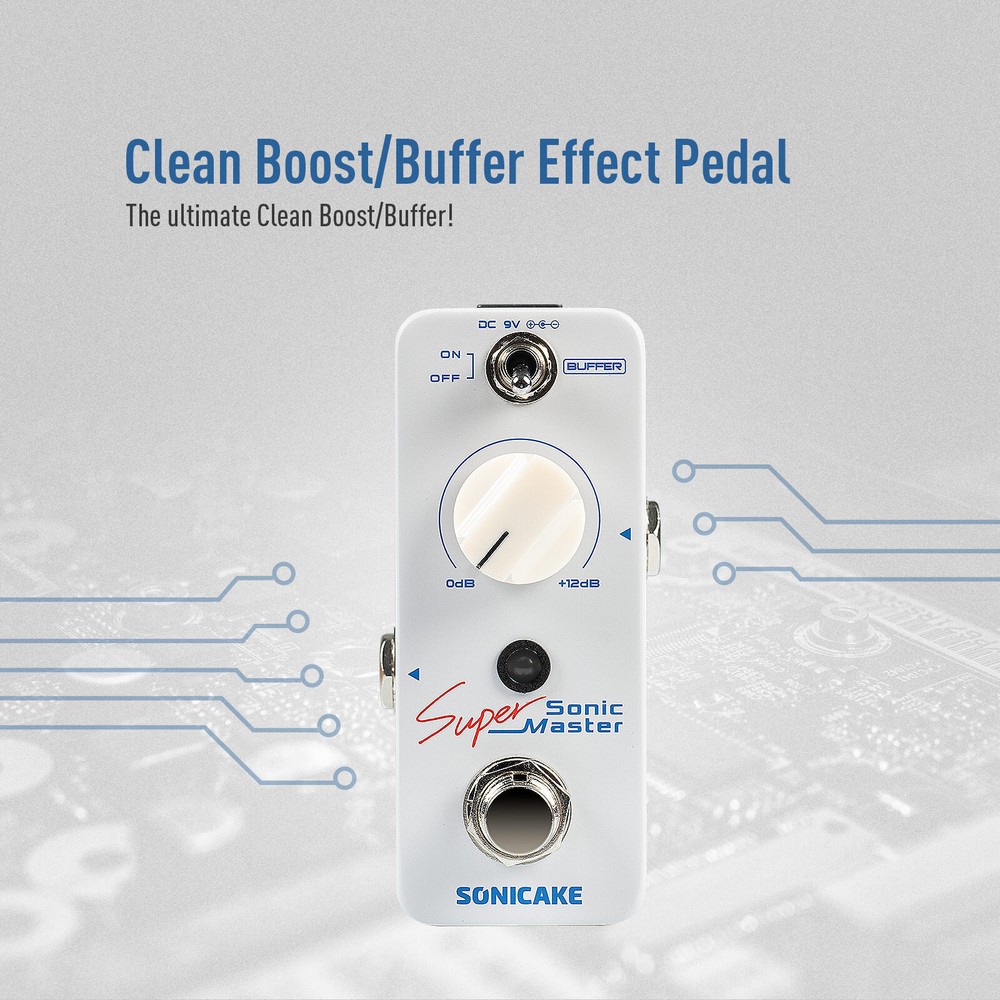 SONICAKE Master Clean Boost Buffer Guitar Bass Effects Pedal