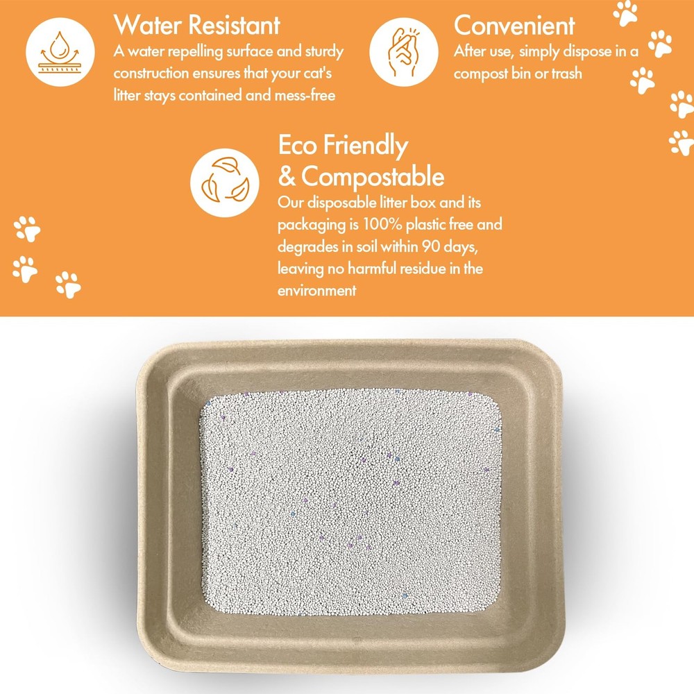 Disposable Litter Boxes (Brown, Large 8-Pack)