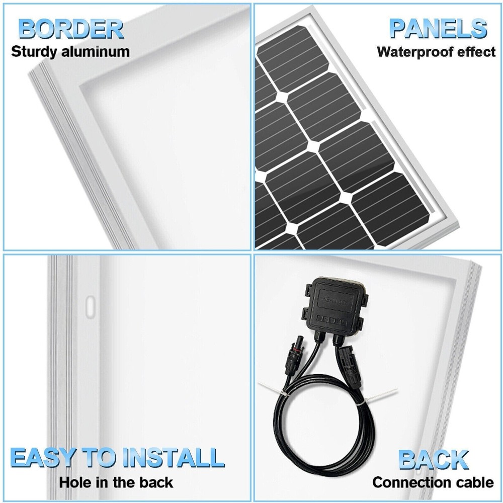 200W Monocrystalline Solar Panel High Efficiency Mono Module RV Boat Off Grid