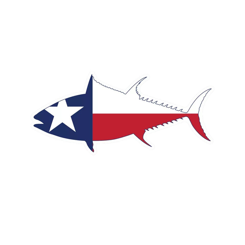 Texas Tuna Flag Sticker Decal