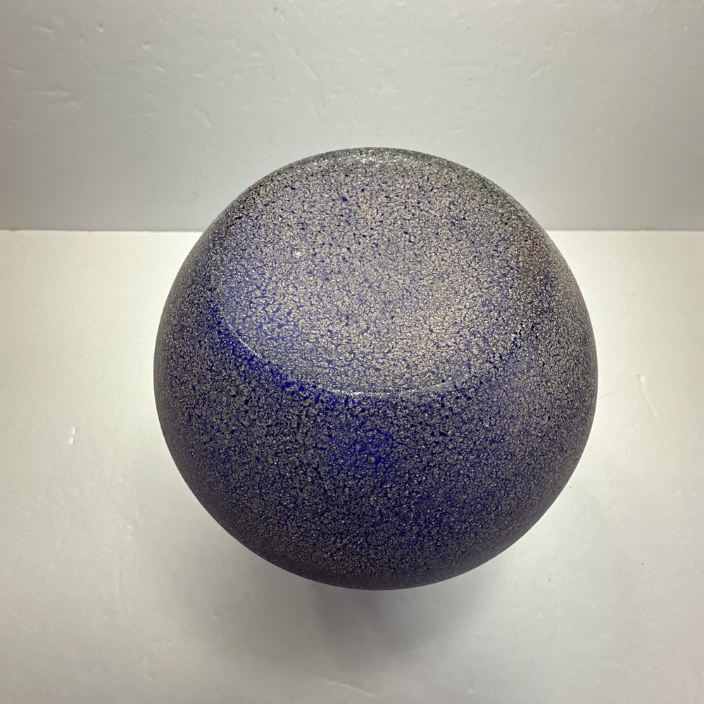 Cobalt blue pitcher/ Vase with textured finish decorative handle