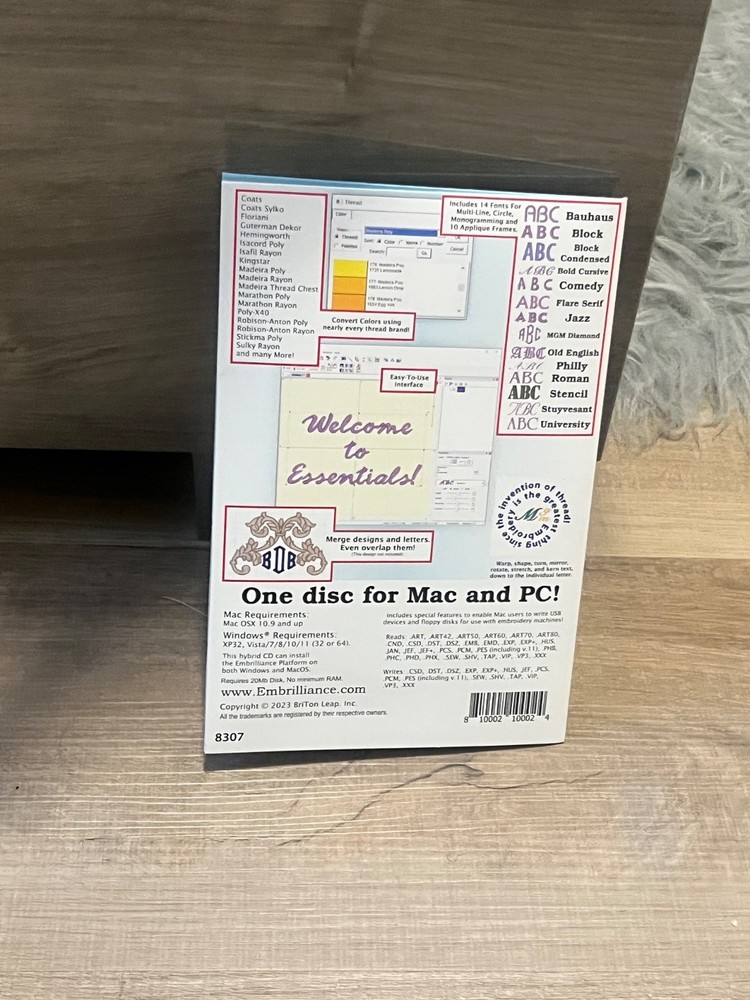 Embrilliance Essentials Machine Embroidery Software