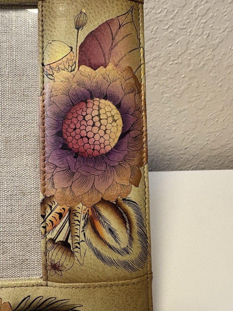 Anuschka Handmade Boho Handpainted Leather Photo Frame Signed D