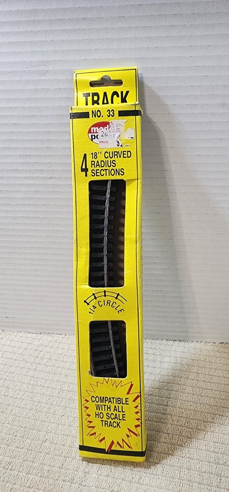 MODEL POWER  HO Scale 18"  Curved Radius  (4) Sections NOS NO. 33