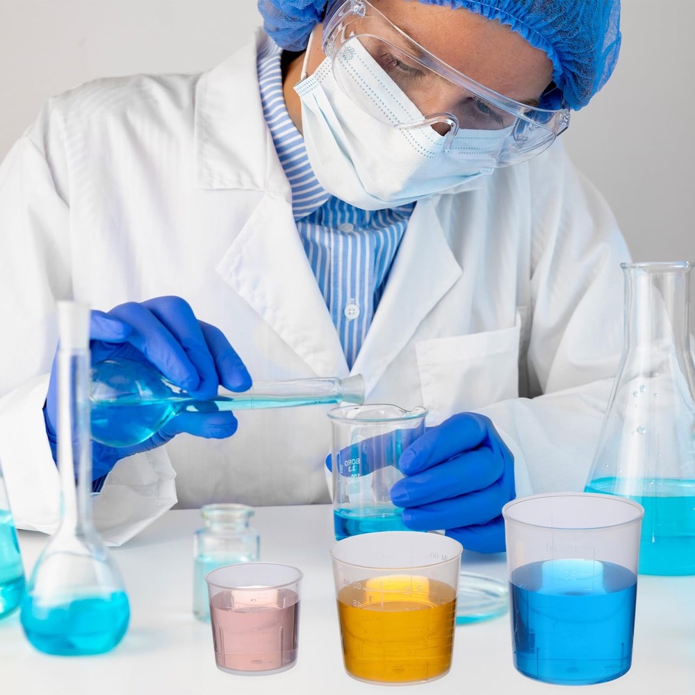 6 Pack Plastic Graduated Cup Set 30ml /60ml(2 oz)/100ml Clear Samll,