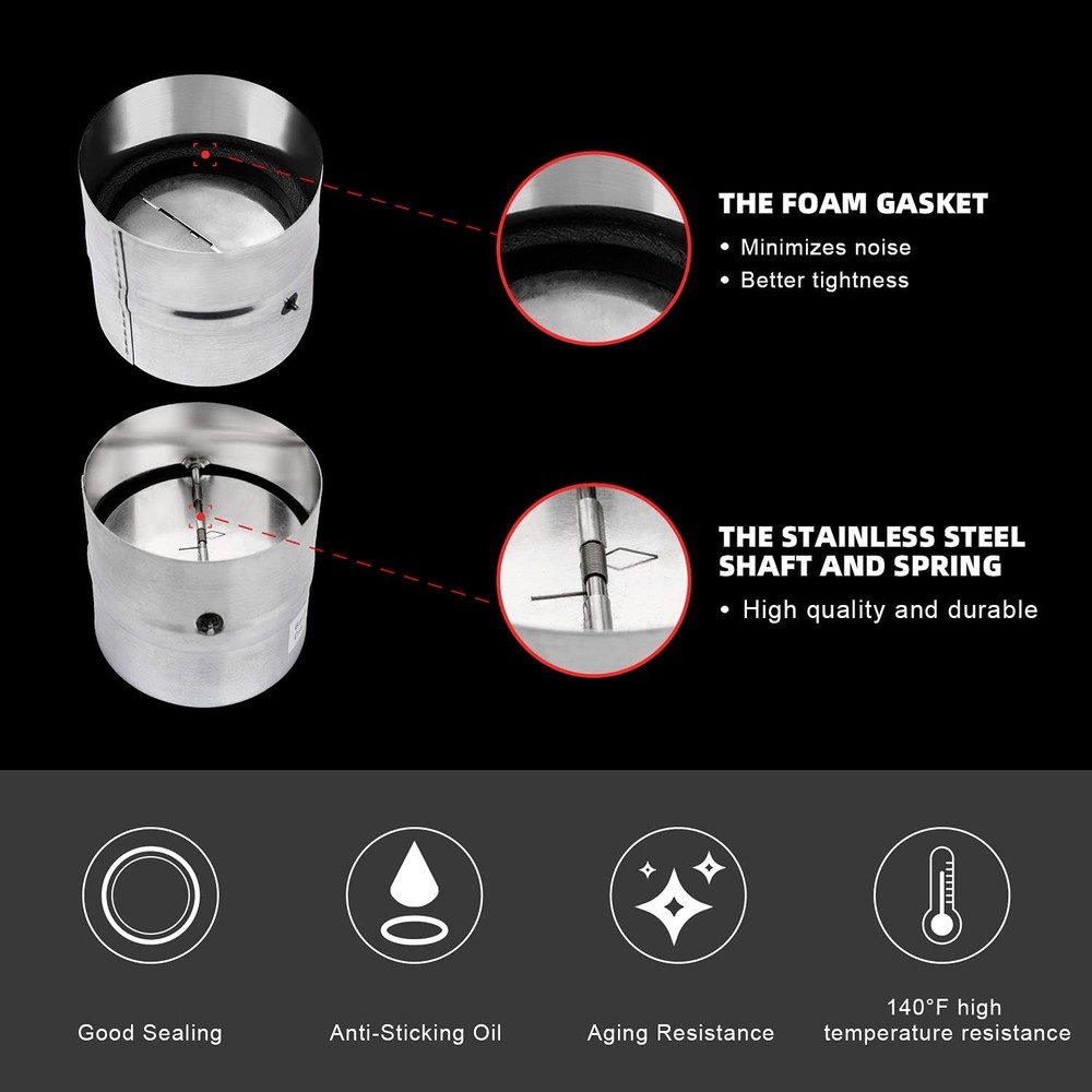 4 Inch Professional Backdraft Damper Shutter Connector Duct